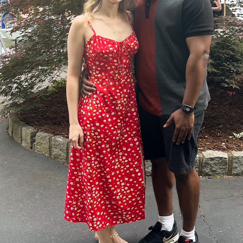 SHEIN Red Floral Dress